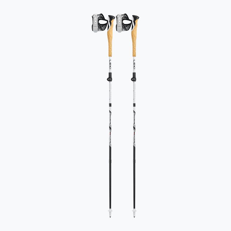 Bastoncini da corsa LEKI Cross Trail FX Superlite bianco/rosso brillante/nero