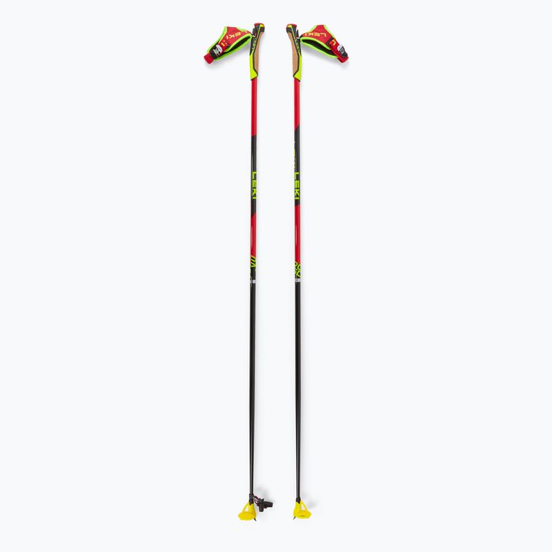 Bastone da sci di fondo LEKI PRC 750 rosso brillante/giallo neon/nero