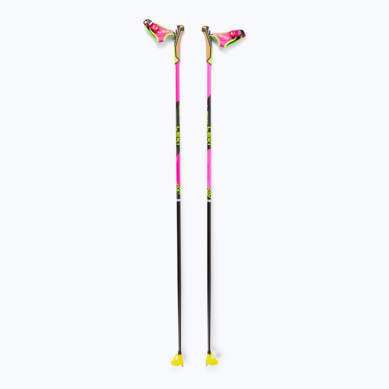 Bastone da sci di fondo LEKI PRC 750 rosa neon/giallo neon/nero