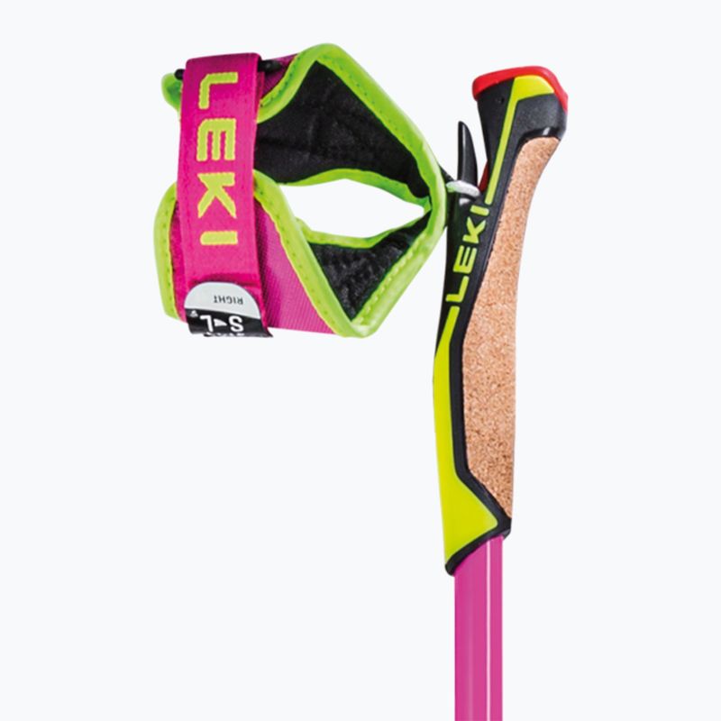 Bastone da sci di fondo LEKI PRC 750 rosa neon/giallo neon/nero 2