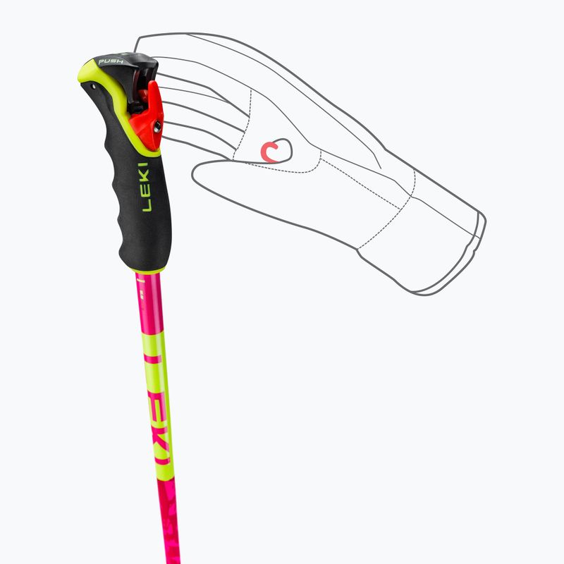 Bastoni da sci LEKI Spitfire 3D neon magenta/neon yellow/berry 8