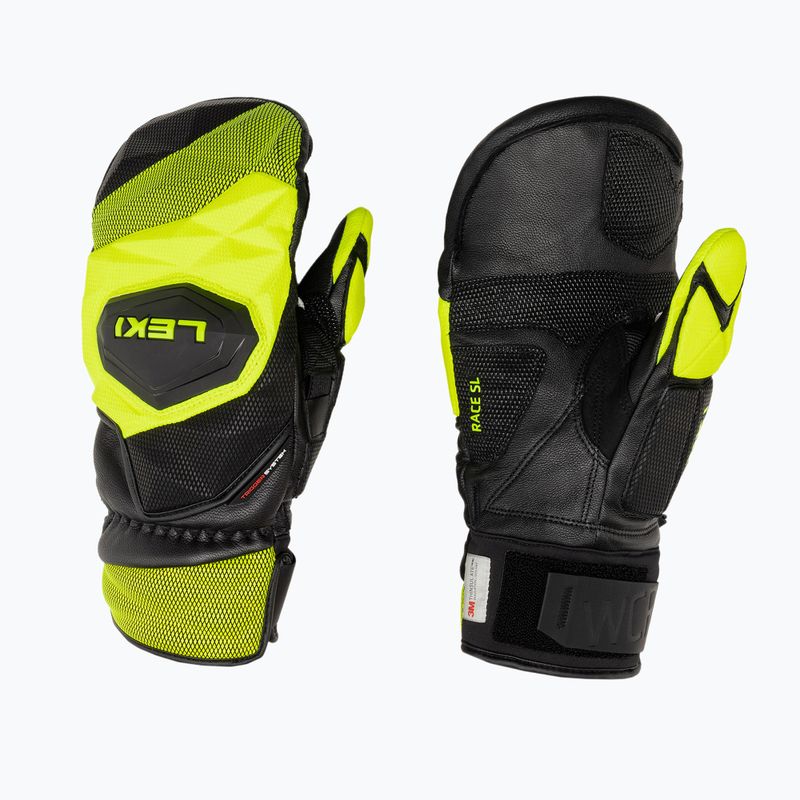 Guanti da sci da uomo LEKI WCR Venom SL 3D Mitt nero ghiaccio/limone