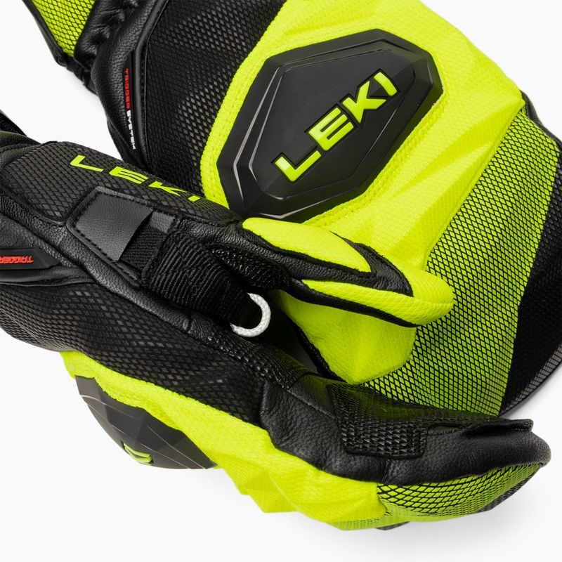 Guanti da sci da uomo LEKI WCR Venom SL 3D Mitt nero ghiaccio/limone 4