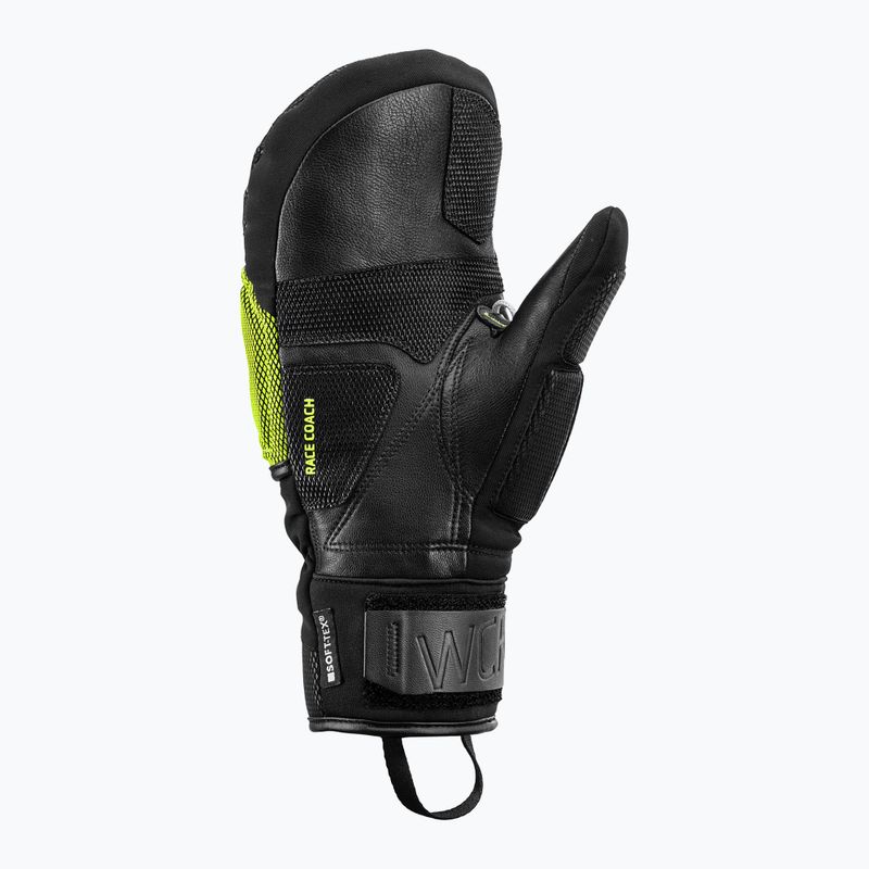 Guanti da sci uomo LEKI WCR Coach 3D Mitt black/ice lemon 3