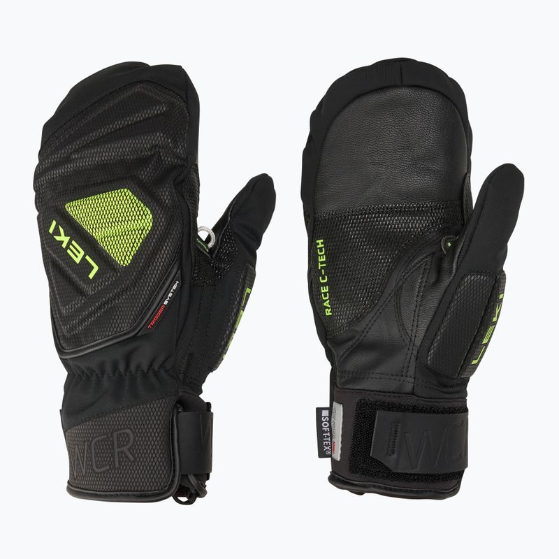 Guanti da sci da uomo LEKI WCR C-Tech 3D Mitt nero/limone ghiaccio