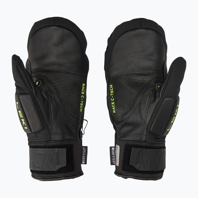 Guanti da sci da uomo LEKI WCR C-Tech 3D Mitt nero/limone ghiaccio 3