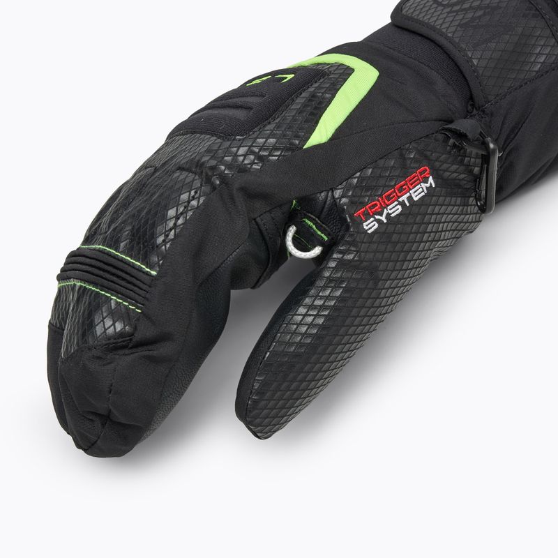 LEKI WCR Team 3D Guanti da sci per bambini Junior Mitt nero/limone ghiaccio 6