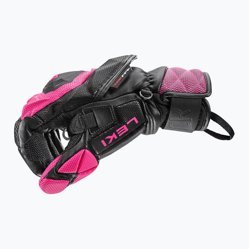 Guanti da sci da donna LEKI WCR Venom SL 3D nero/rosa 10