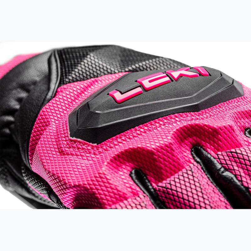 Guanti da sci da donna LEKI WCR Venom SL 3D nero/rosa 12