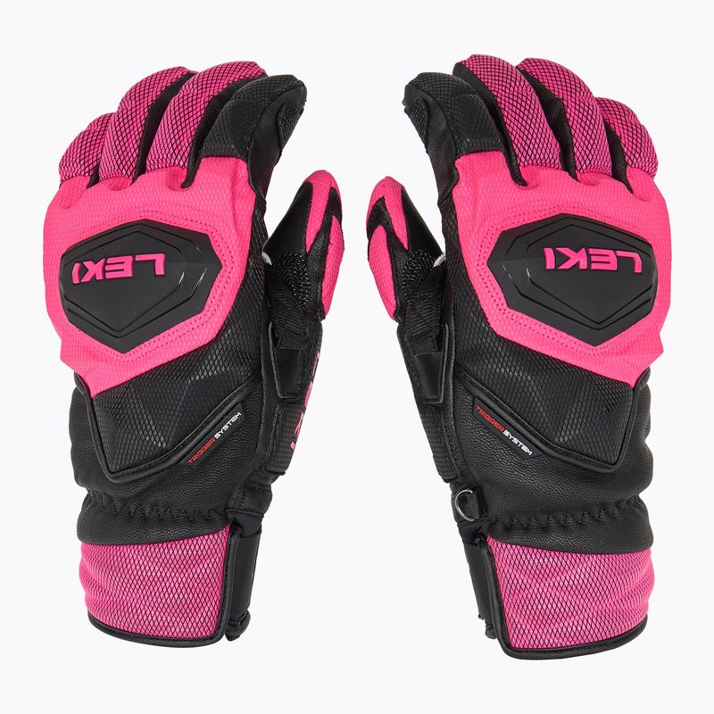 Guanti da sci da donna LEKI WCR Venom SL 3D nero/rosa 3