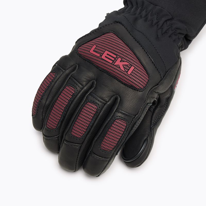 Guanti da sci da donna LEKI Griffin Pro 3D nero/rosa 5
