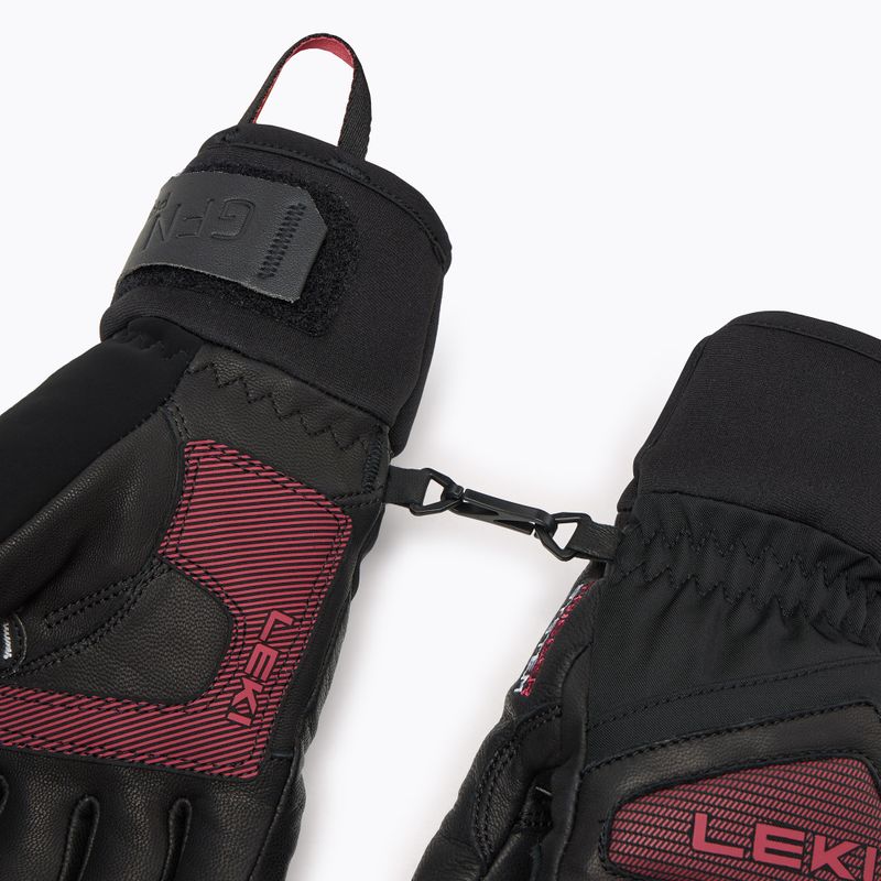 Guanti da sci da donna LEKI Griffin Pro 3D nero/rosa 6