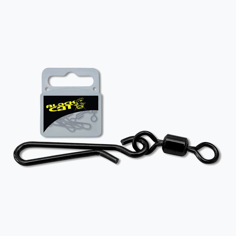 Black Cat catfish swivel 6116005 clip-on 5 pezzi nero opaco