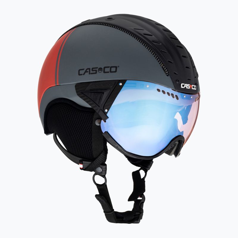 CASCO casco da sci SP-2 Photomatic Visiera strutturata grigio arsenico/rosso