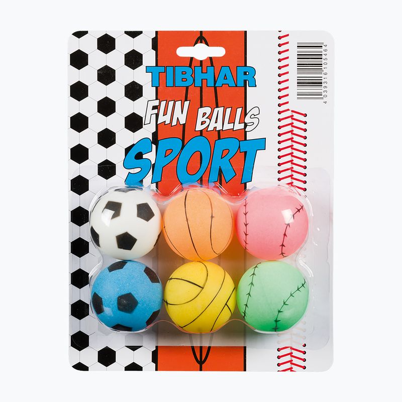 Palline da ping-pong Tibhar Fun Sport Balls 6 pezzi multicolore