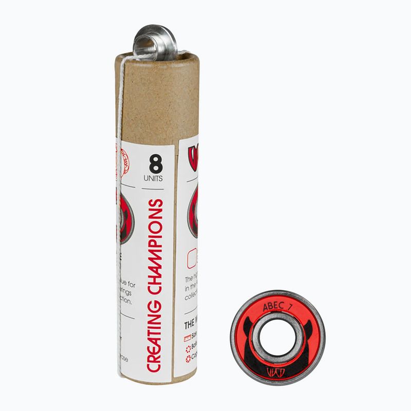 Cuscinetti WICKED ABEC 7 8 pezzi argento/rosso/nero