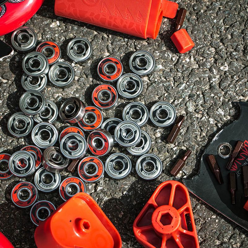 Cuscinetti WICKED ABEC 7 8 pezzi argento/rosso/nero 4