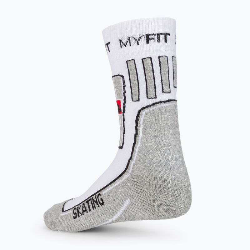 Calze da pattinaggio Powerslide MyFit bianco/grigio 2