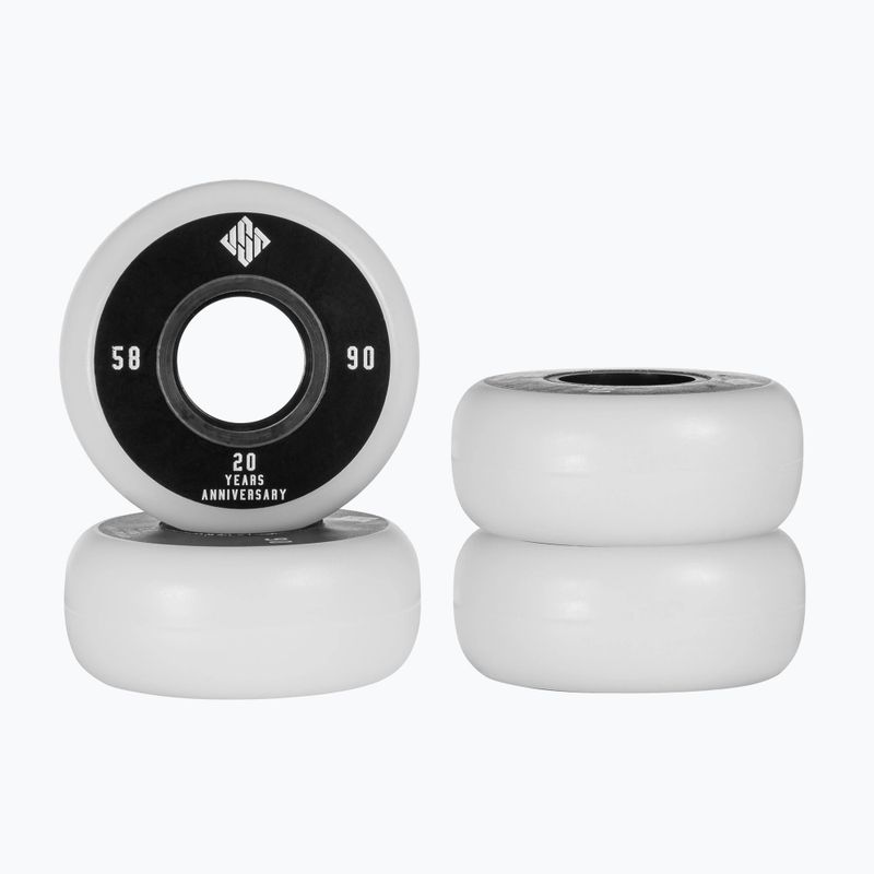 USD Team 58 mm/90A ruote rollerblade 4 pezzi latteo 3