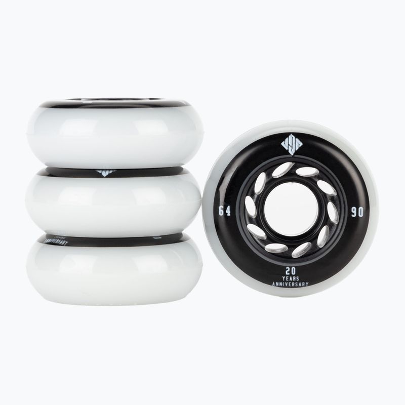 USD Team ruote rollerblade 64 mm/90A 4 pezzi nero/bianco