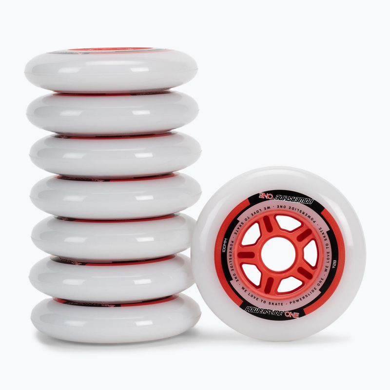 Powerslide PS One Distanziali/Cuscinetti ruote rollerblade 100 mm/82A 8 pezzi rosso. 2
