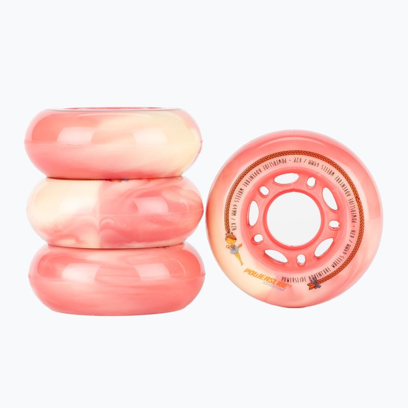Powerslide Princess Girls Wheel 64 mm/80A 4 pezzi rosso.