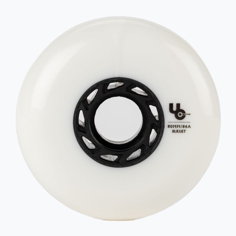 RUOTE UNDERCOVER Ruote rollerblade Team Bullet Radius 80 mm/86A 4 pezzi bianco. 2