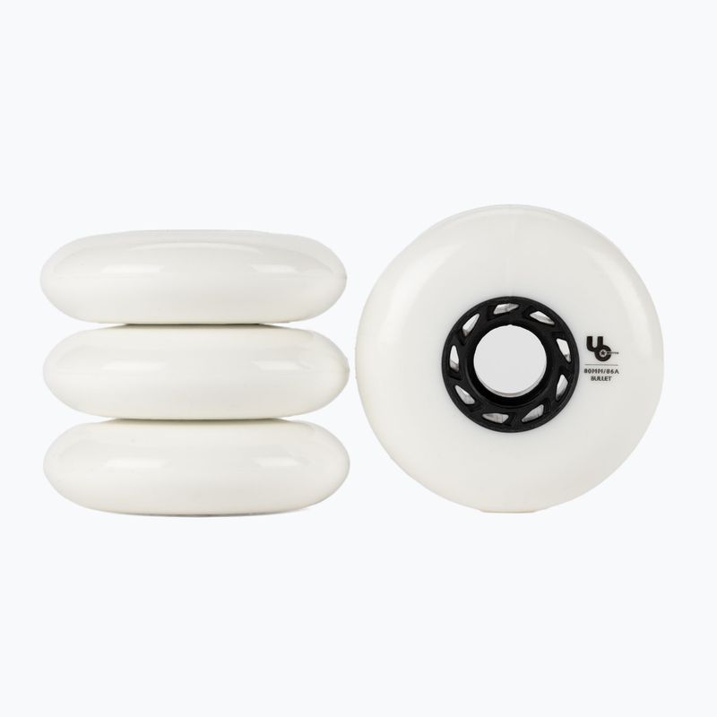 RUOTE UNDERCOVER Ruote rollerblade Team Bullet Radius 80 mm/86A 4 pezzi bianco.