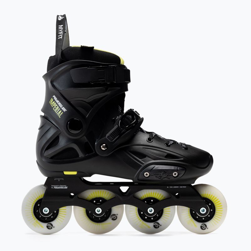 Pattini a rotelle Powerslide Imperial One 80 nero/giallo da uomo 2