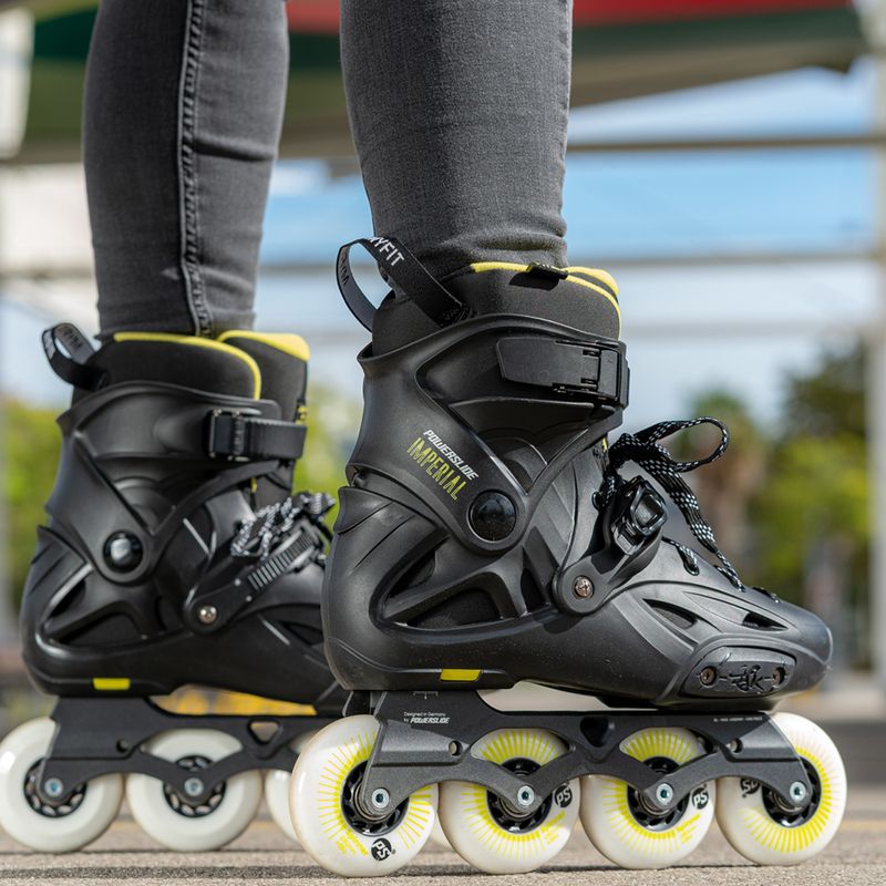 Pattini a rotelle Powerslide Imperial One 80 nero/giallo da uomo 10