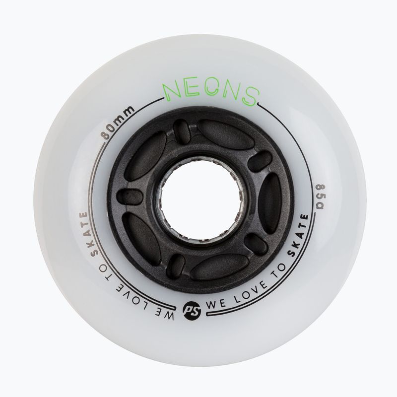 Powerslide Neons 80 mm/85A ruote rollerblade 4 pezzi verde.