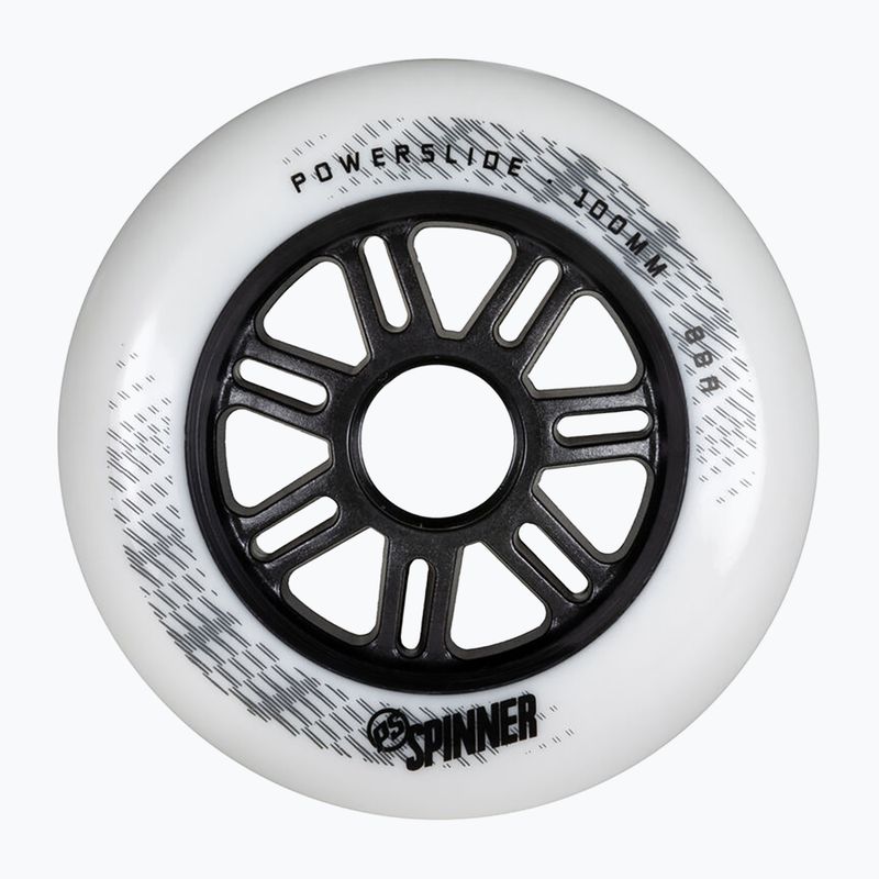 Powerslide Spinner 100 mm/88A ruote rollerblade 3 pezzi bianco.