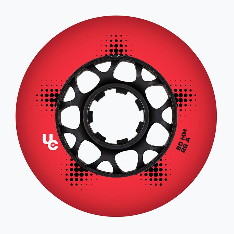 Ruote per pattini in linea UNDERCOVER WHEELS Team Pro 80 mm/86A 4 pcs. red