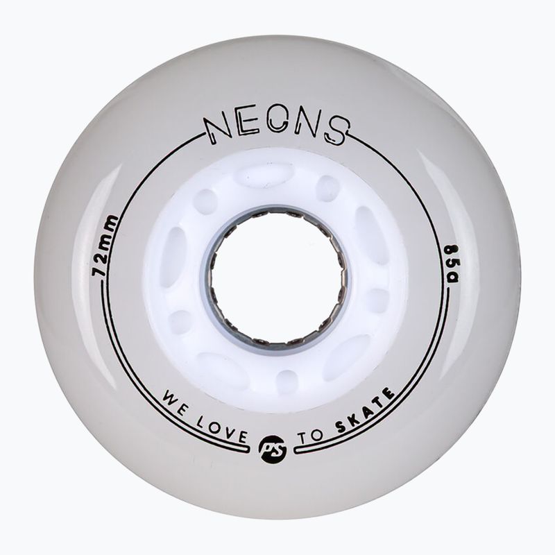 Ruote per pattini in linea Powerslide Neons LED 72 mm/85A 4 pcs. white