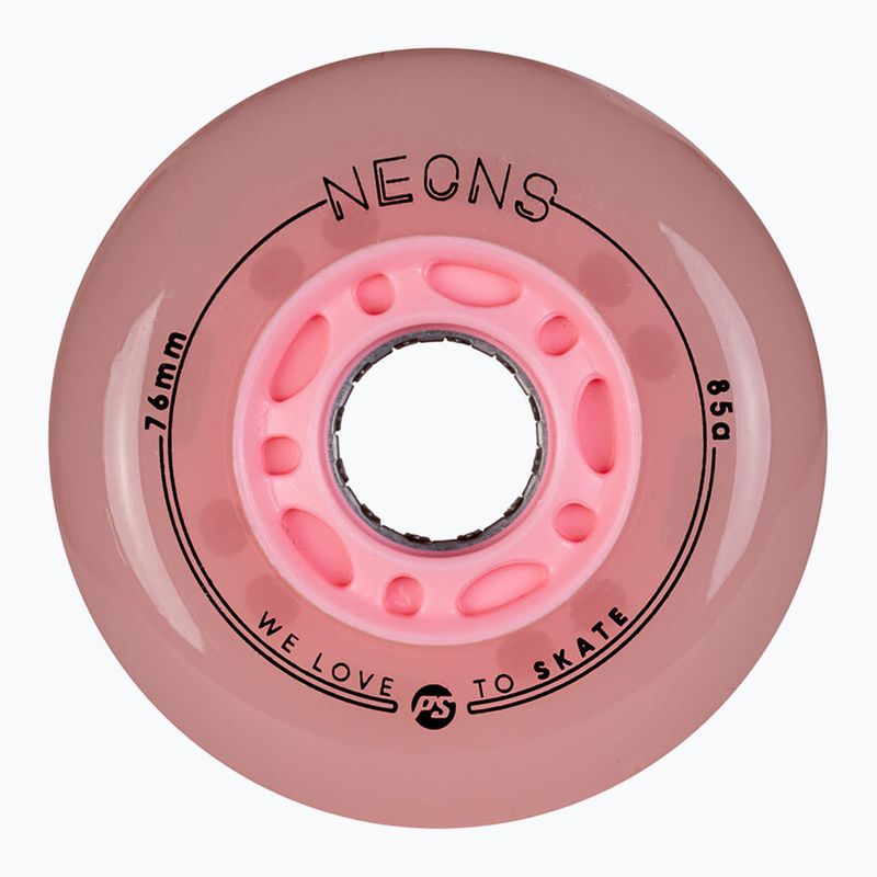 Ruote per pattini in linea Powerslide Neons LED 76 mm/85A 4 pcs. rose