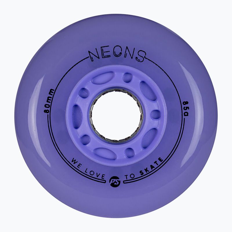 Ruote per pattini in linea Powerslide Neons LED 80 mm/85A 4 pcs. lilac