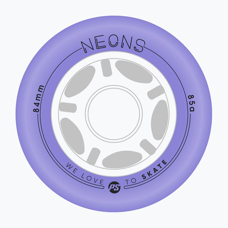 Ruote per pattini in linea Powerslide Neons LED 84 mm/85A 4 pcs. lilac