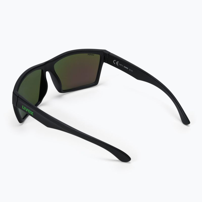 Occhiali da sole UVEX Lgl 29 nero opaco/verde specchio 2