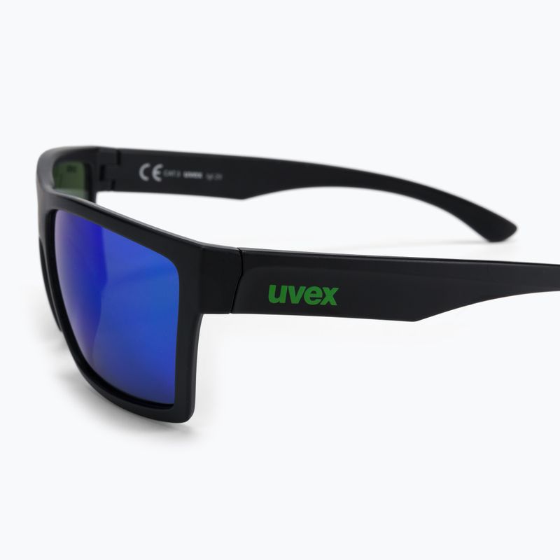Occhiali da sole UVEX Lgl 29 nero opaco/verde specchio 4
