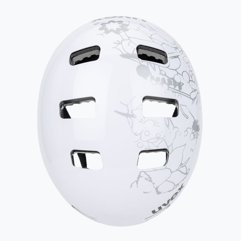 Casco per bambini UVEX Kid 3 white flower/black 6