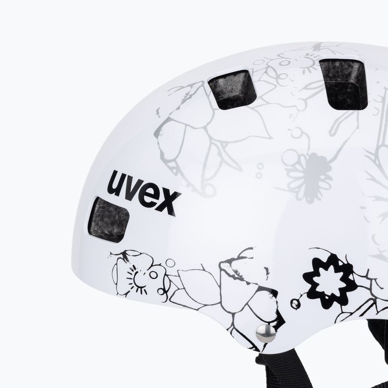 Casco per bambini UVEX Kid 3 white flower/black 7