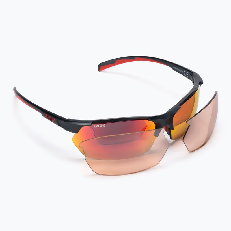 Occhiali da sole UVEX Sportstyle 114 Set grigio rosso mat/rosso specchiato/arancio specchiato/chiaro 7