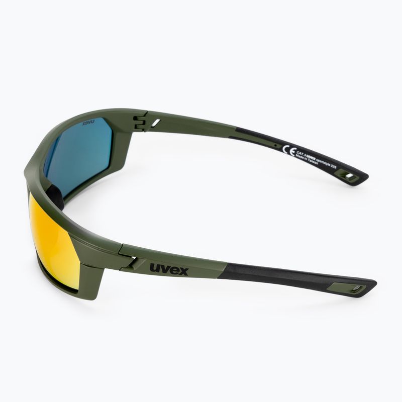 Occhiali da sole UVEX Sportstyle 225 verde oliva opaco/argento specchiato 4