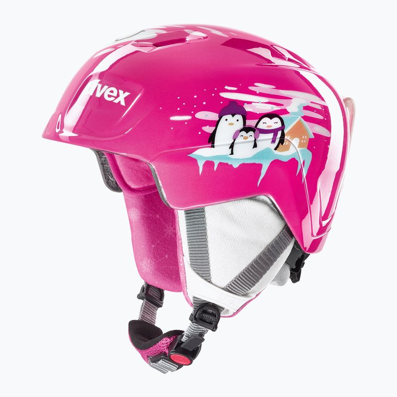 Casco da sci per bambini UVEX Manic pink penguin 8