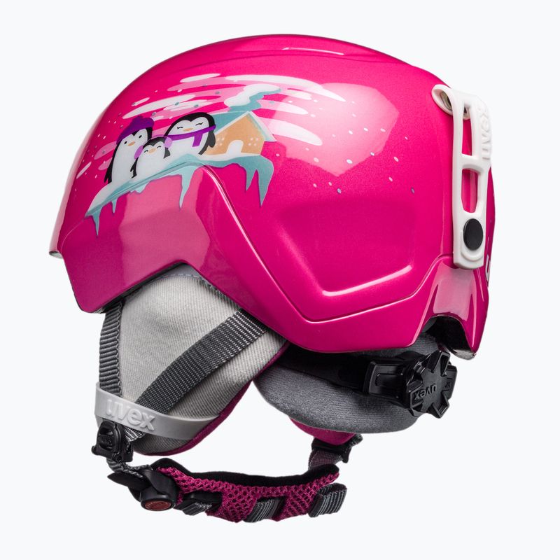 Casco da sci per bambini UVEX Manic pink penguin 7