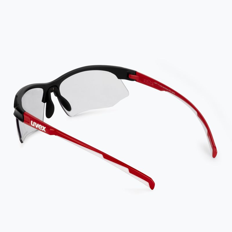 Occhiali da sole UVEX Sportstyle 802 V nero rosso bianco/fumo automatico 2