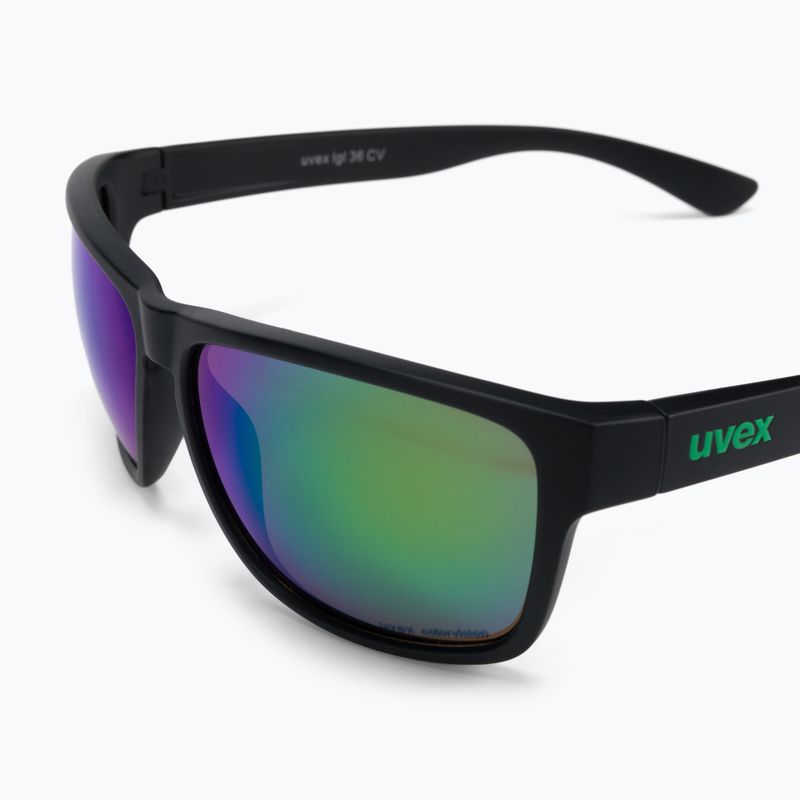 Occhiali da sole UVEX Lgl 36 CV nero opaco/colorvision verde a specchio 5