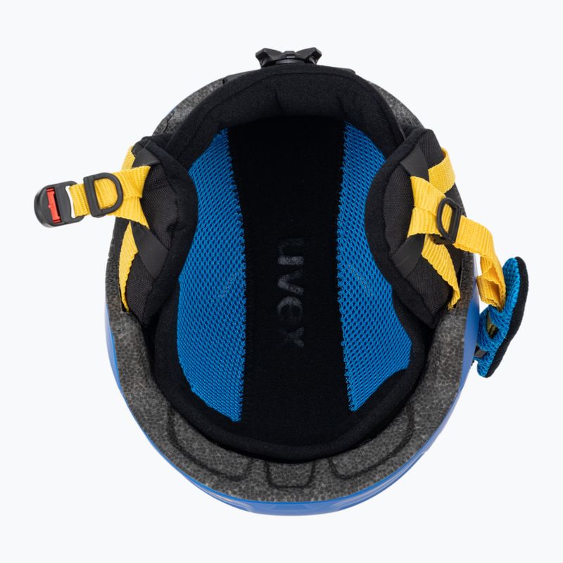 Casco da sci per bambini UVEX Heyya Pro blu/giallo mat 5
