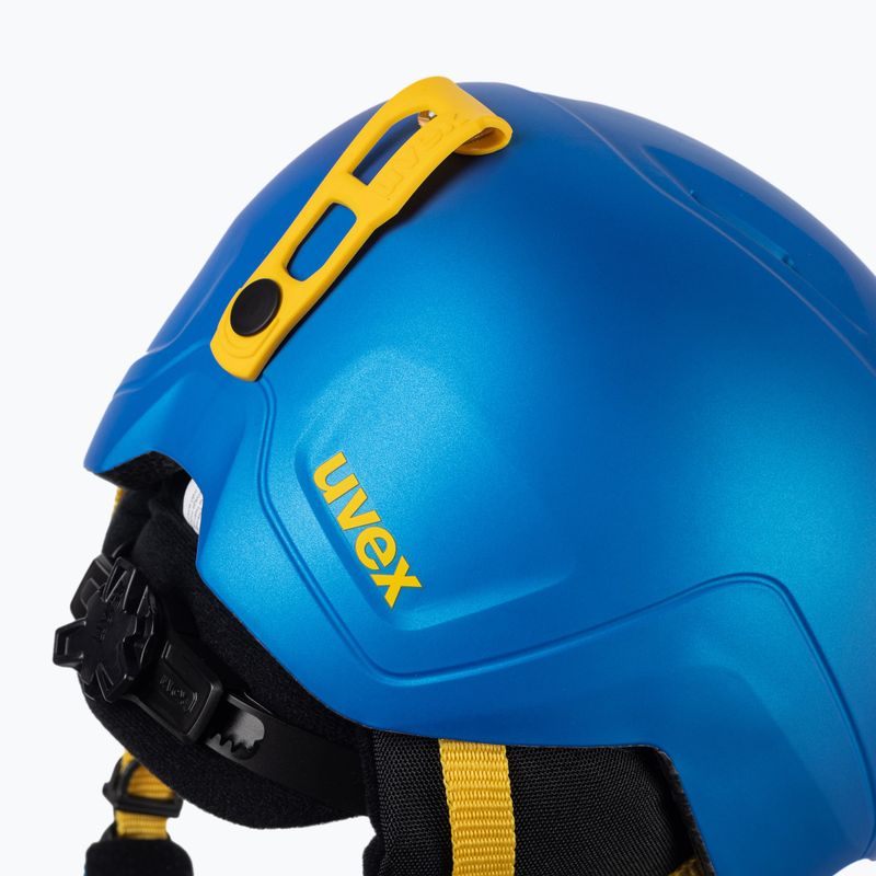 Casco da sci per bambini UVEX Heyya Pro blu/giallo mat 7