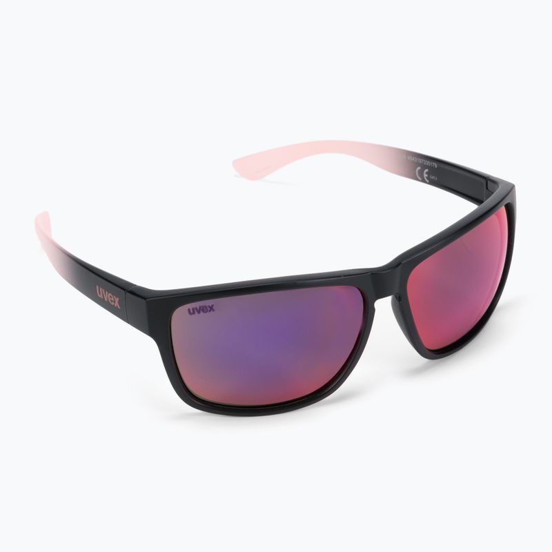 Occhiali da sole UVEX Lgl 36 CV nero opaco rosa/colorvision mirror plasma